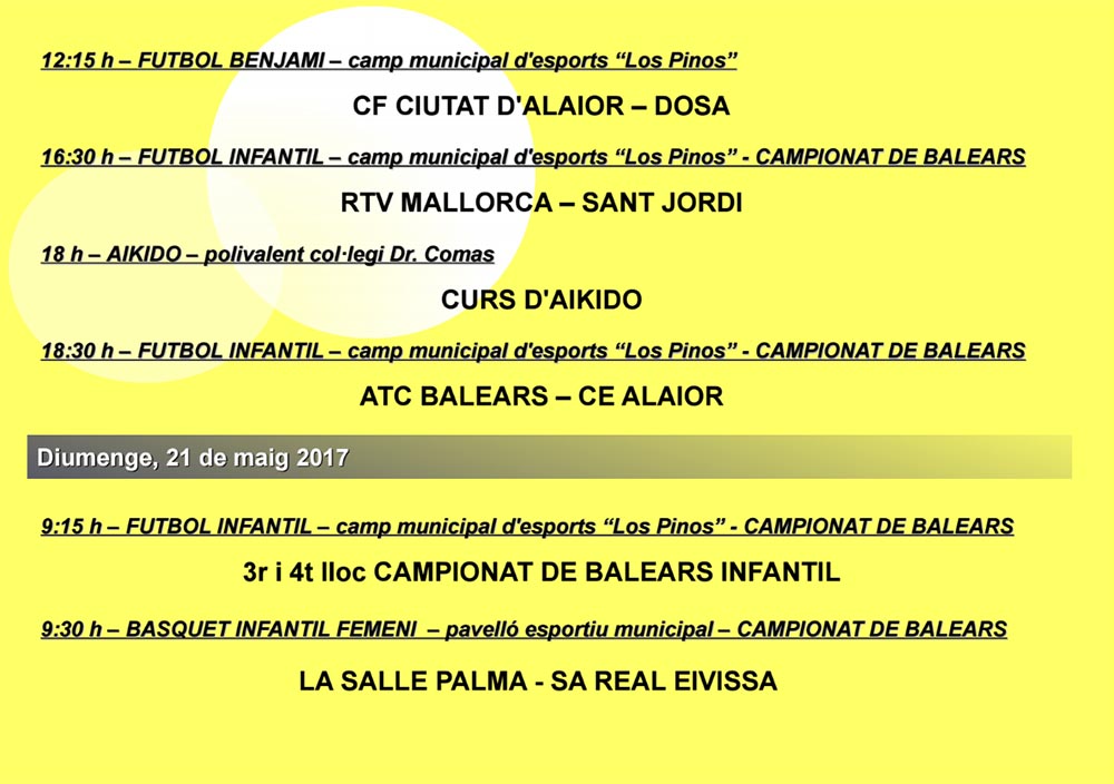 Agenda Esportiva d’Alô