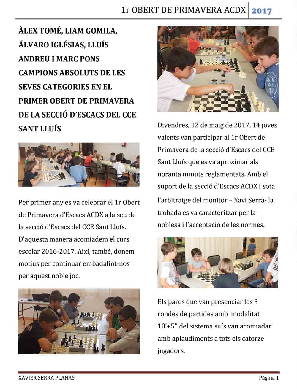 Fulla Obert Primavera a Sant Lluís