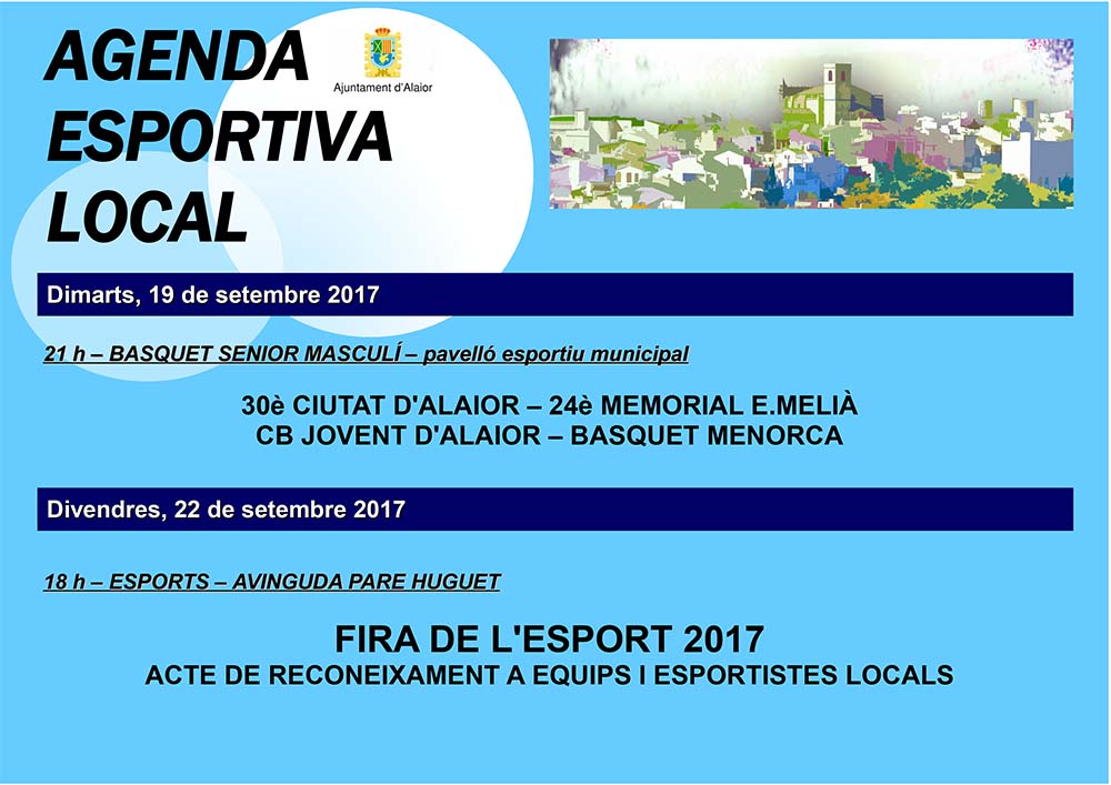 AGENDA ESPORTIVA LOCAL 2017-2018 -2