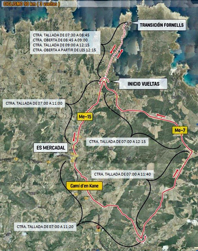 Mapa Half Menorca 2017