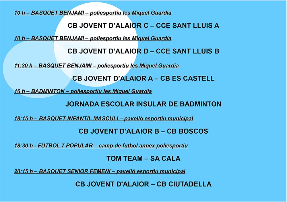 AGENDA ESPORTIVA LOCAL