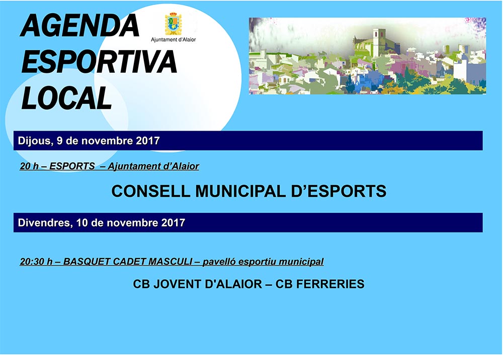 AGENDA ESPORTIVA LOCAL 2017-2018 