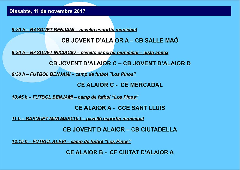 AGENDA ESPORTIVA LOCAL 2017-2018 