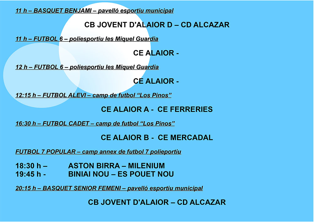 Agenda Esportiva d’Alô