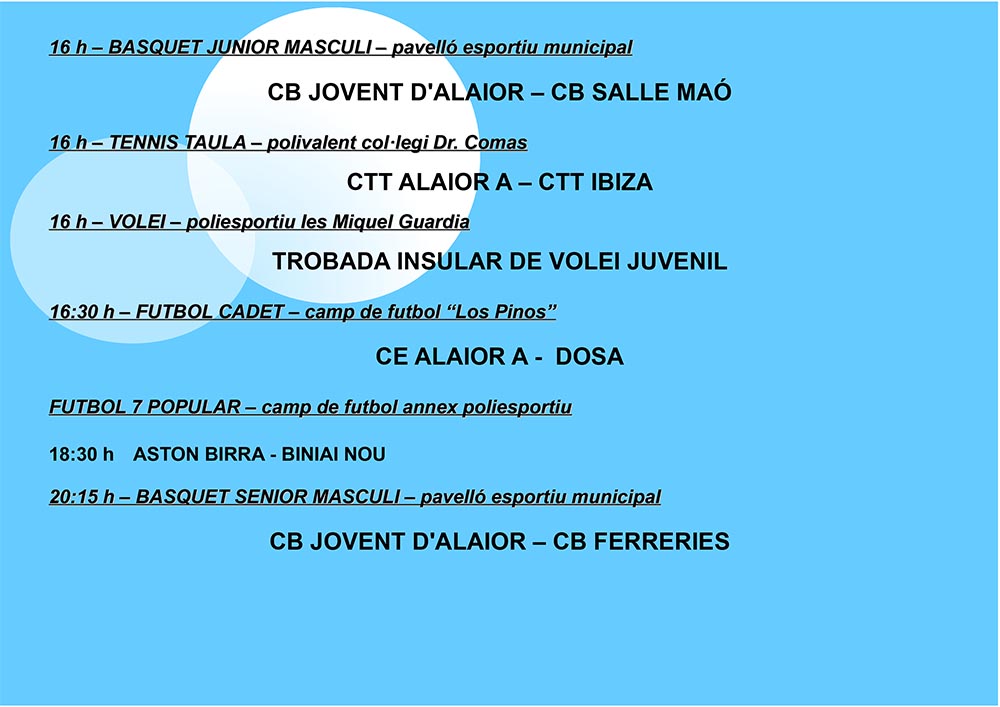 AGENDA ESPORTIVA LOCAL 2017-2018 