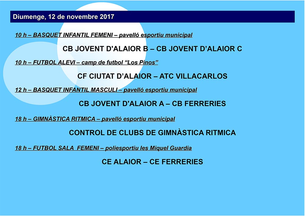 AGENDA ESPORTIVA LOCAL 2017-2018 