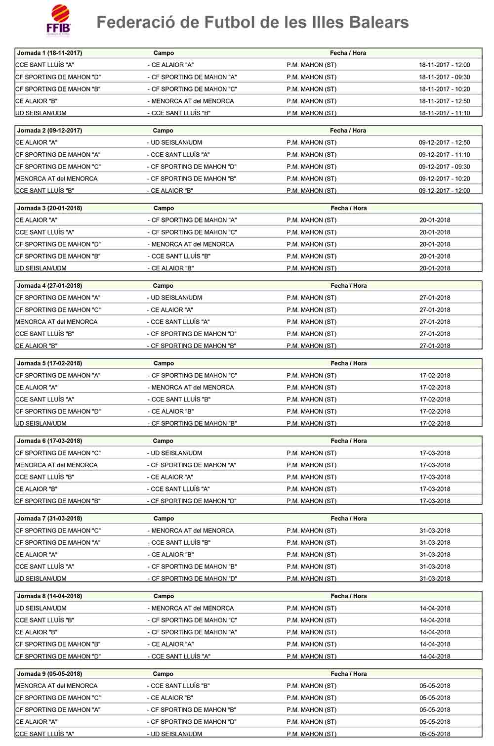 Calendario-Zona-Llevant-1718-PREBENJAMINES