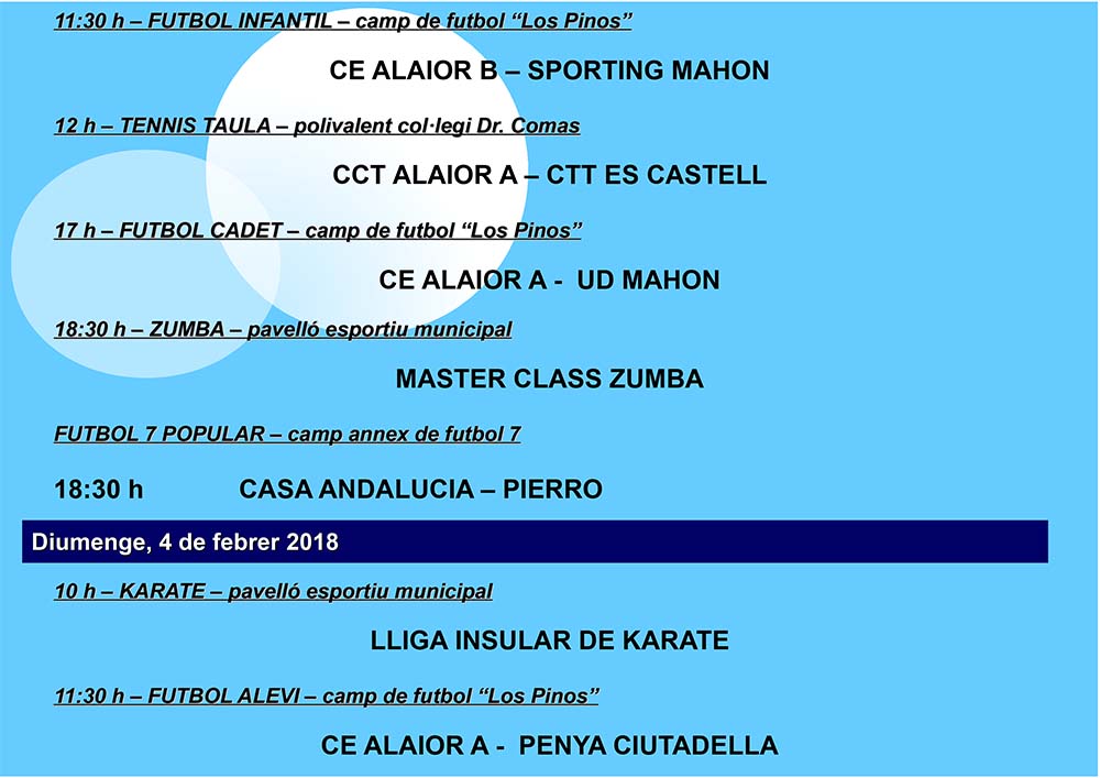 Agenda Esportiva d’Alô