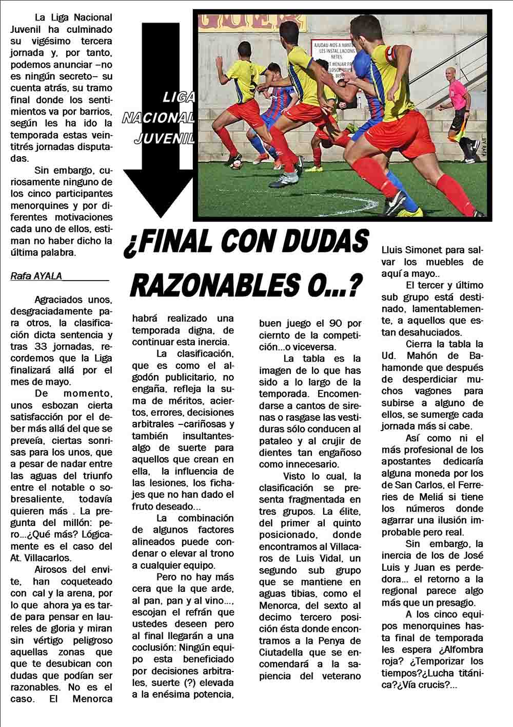 Repaso recta final liga nacional juvenil 17 18