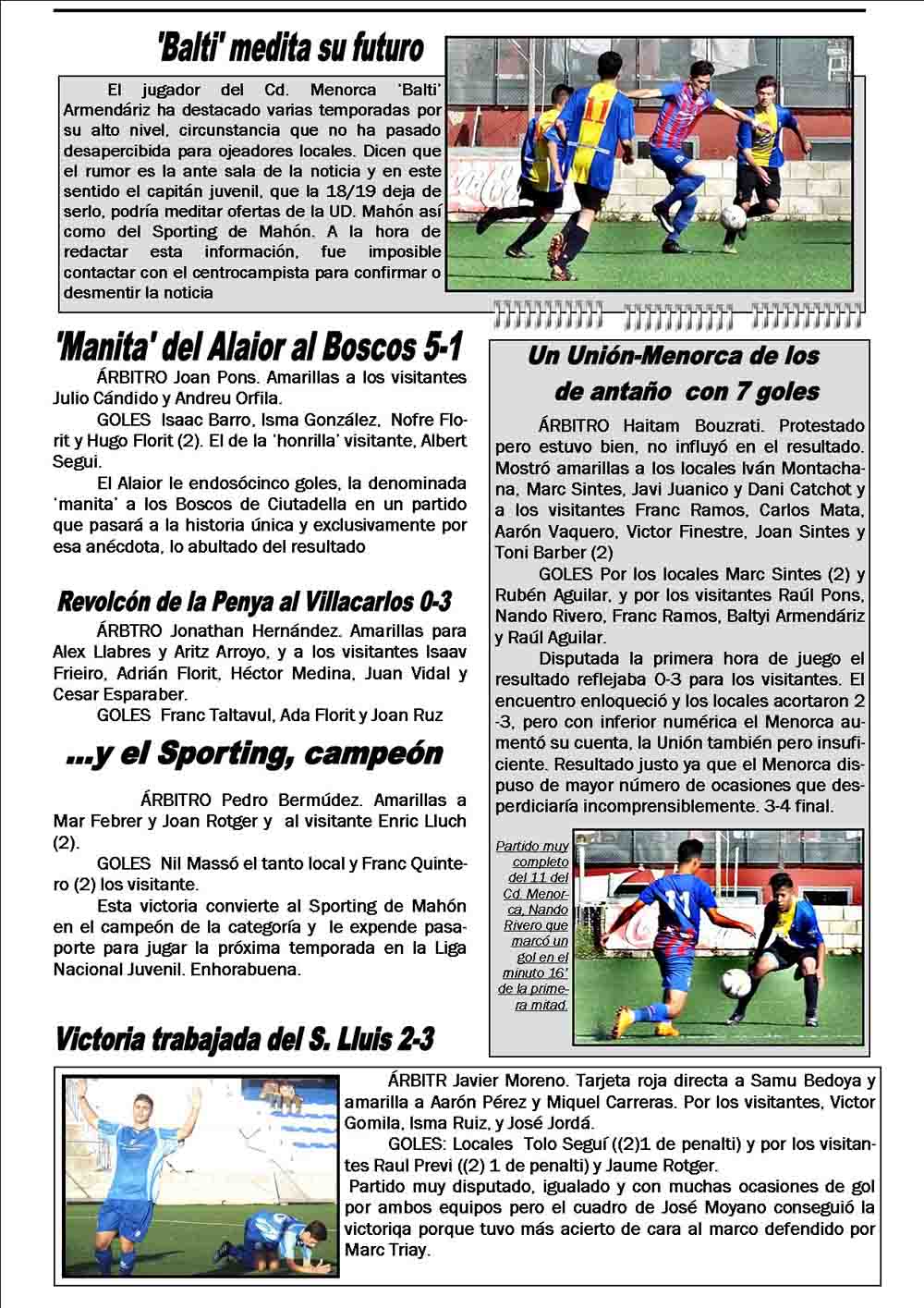 cronica juvenil pref menorca 17 18 jornada