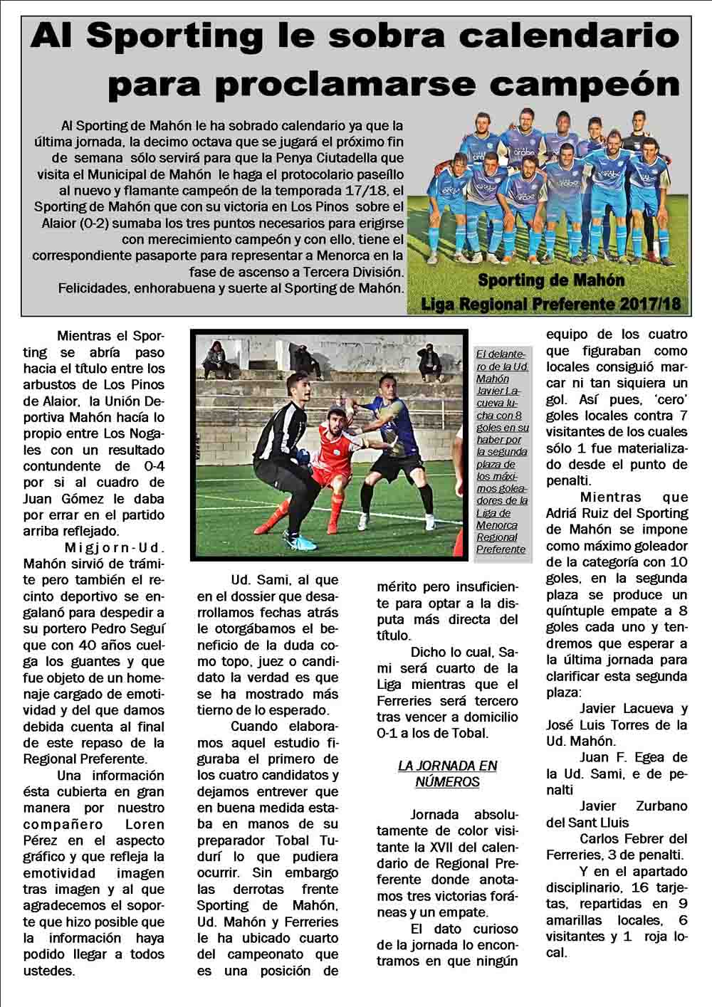 regional preferente resumen penultima jornada liga 17 18