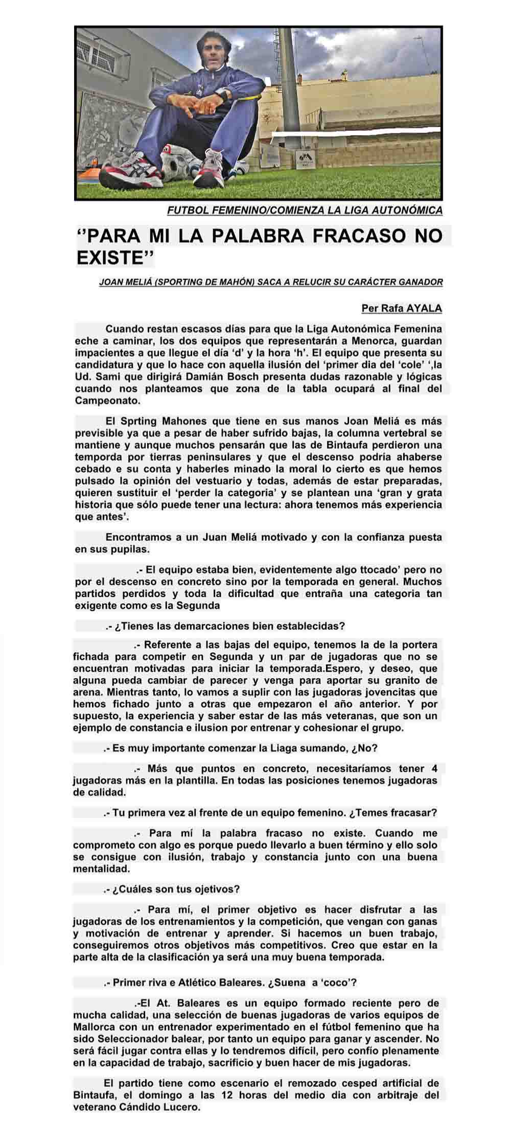 Reportaje Sporting femenino-Ent Joan Melià