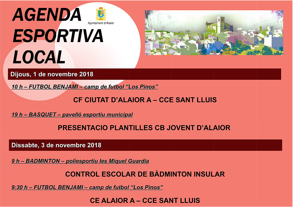 AGENDA ESPORTIVA LOCAL 2018-2019