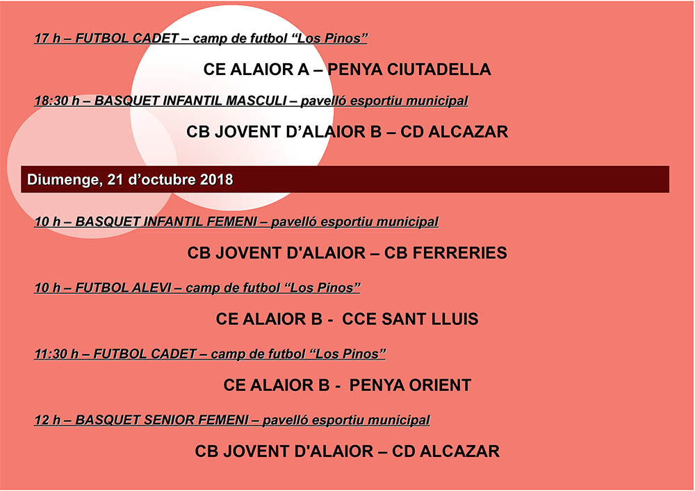 AGENDA ESPORTIVA LOCAL