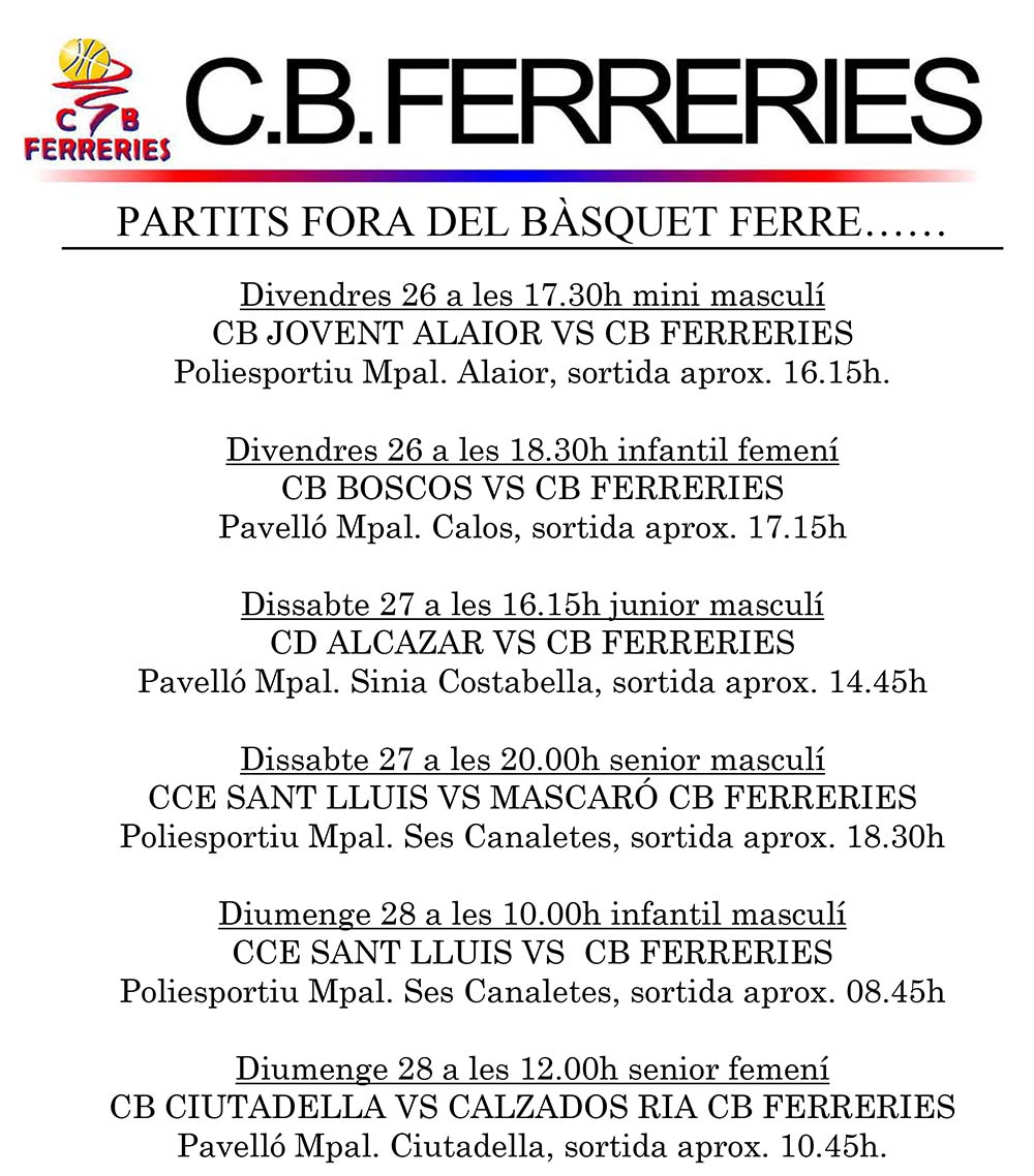 Ferreries fora oct.4