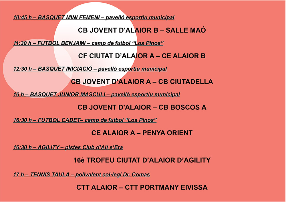Agenda Esportiva Local d'Alô