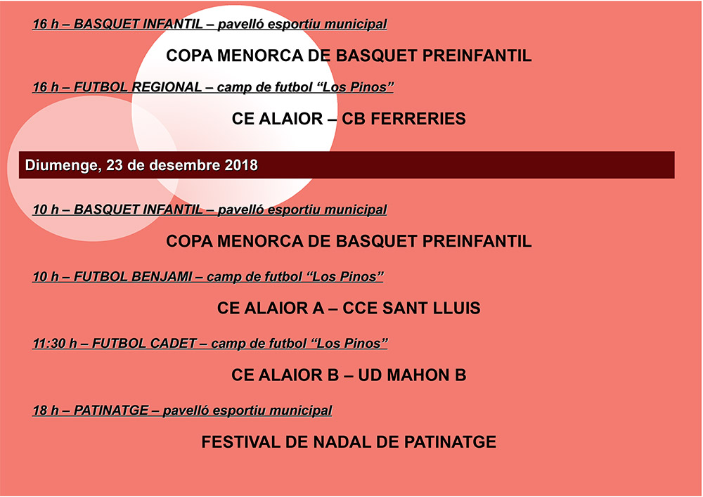 Agenda Esportiva Local d'Alô