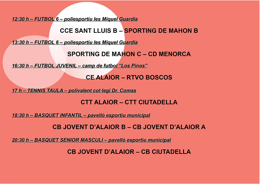 Agenda Esportiva Local d'Alô