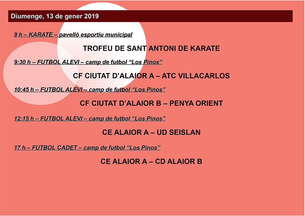 Agenda Esportiva Local d'Alô