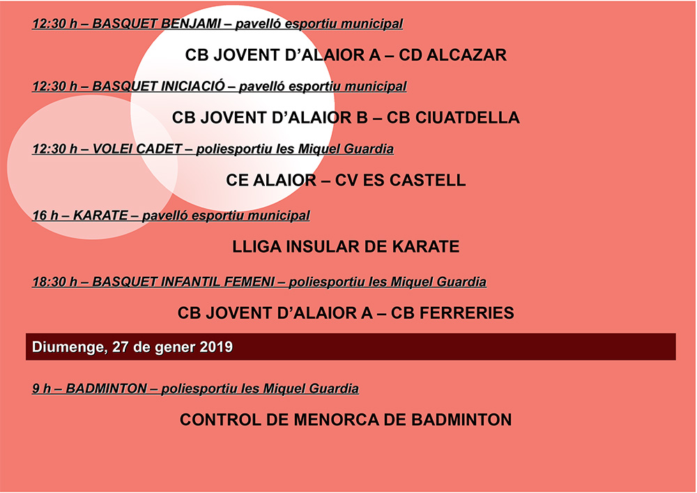 Agenda Esportiva Local d'Alô