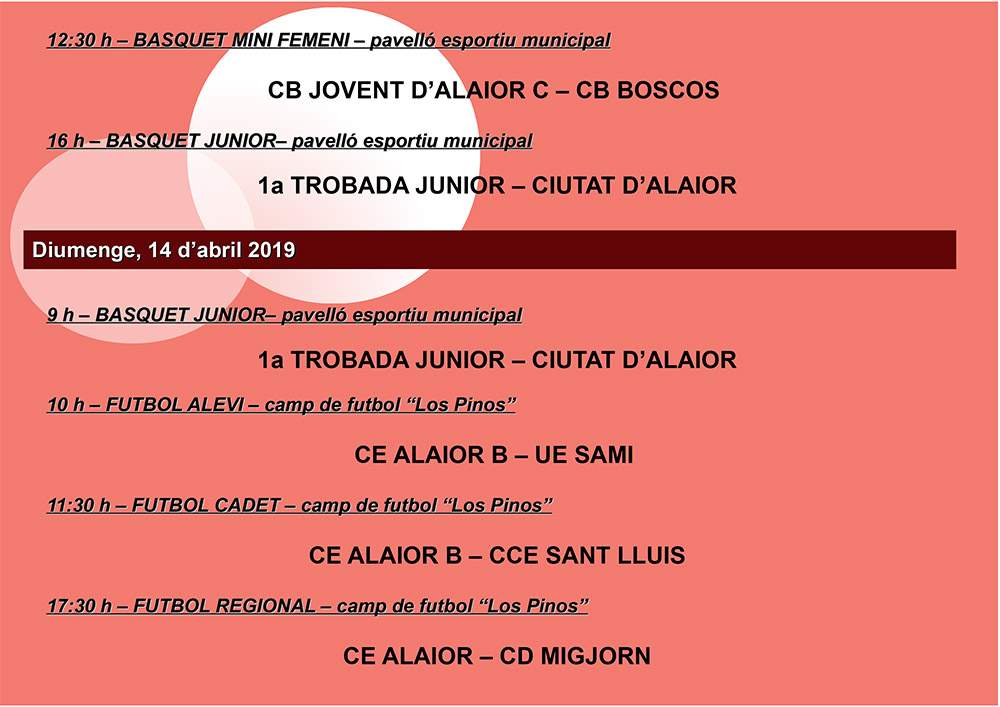 Agenda Esportiva Local d'Alô