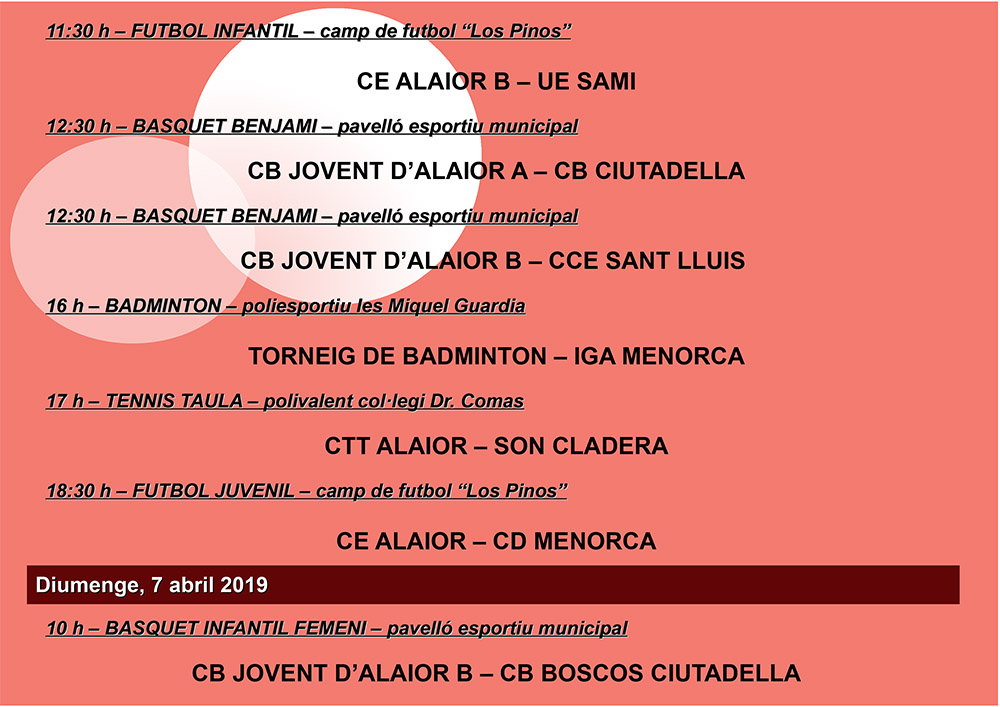 Agenda Esportiva Local d'Alô 