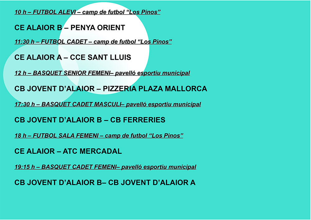 AGENDA ESPORTIVA Lô