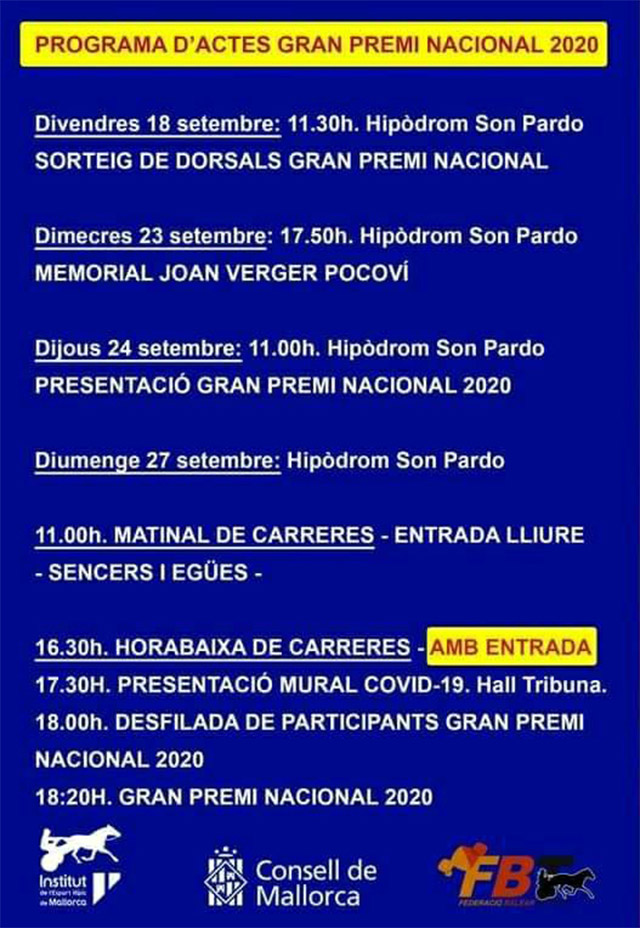 Horaris Gran Premi Nacional de Trot