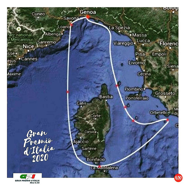 Recorrido Gran Premio de Italia Mini de vela