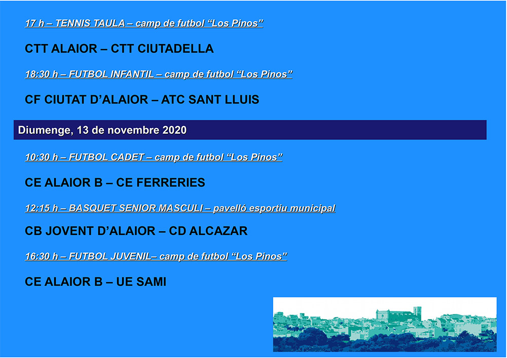 AGENDA ESPORTIVA Lô 2020