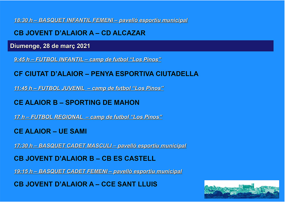 AGENDA ESPORTIVA Lô 2020