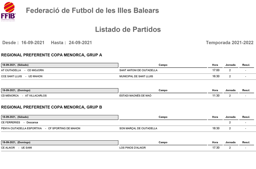 Horarios Futbol Menorca -1