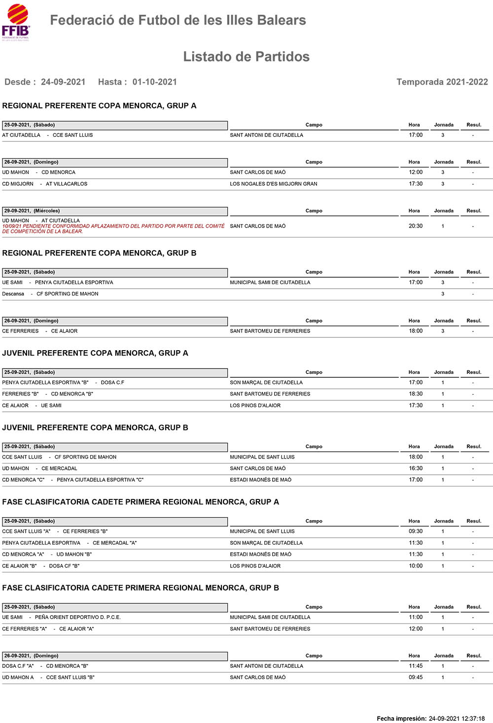 Horarios Futbol Menorca -1