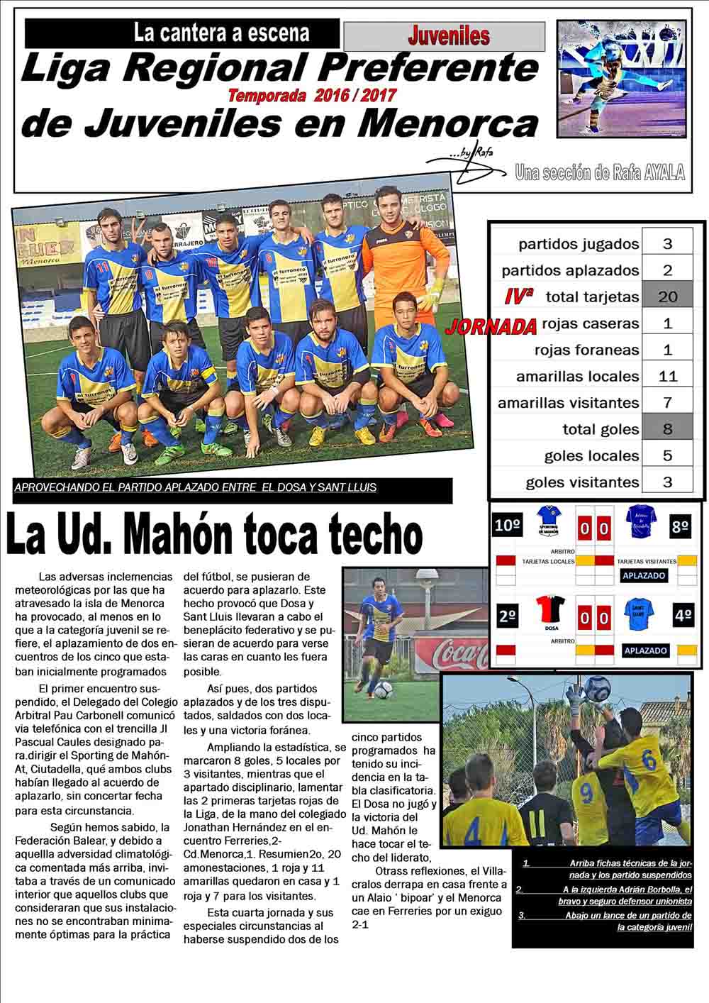 4 jornada de liga 16 17 menorca juvenil