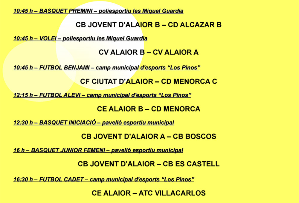 AGENDA ESPORTIVA LOCAL