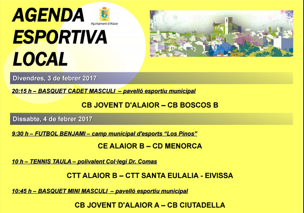 Agenda Esportiva d’Alô