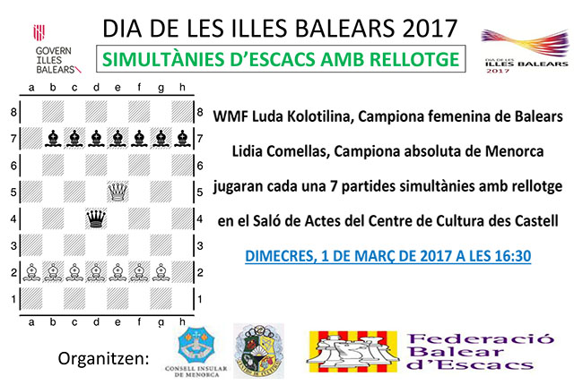 Cartell Ajedrez Dia Illes Balears