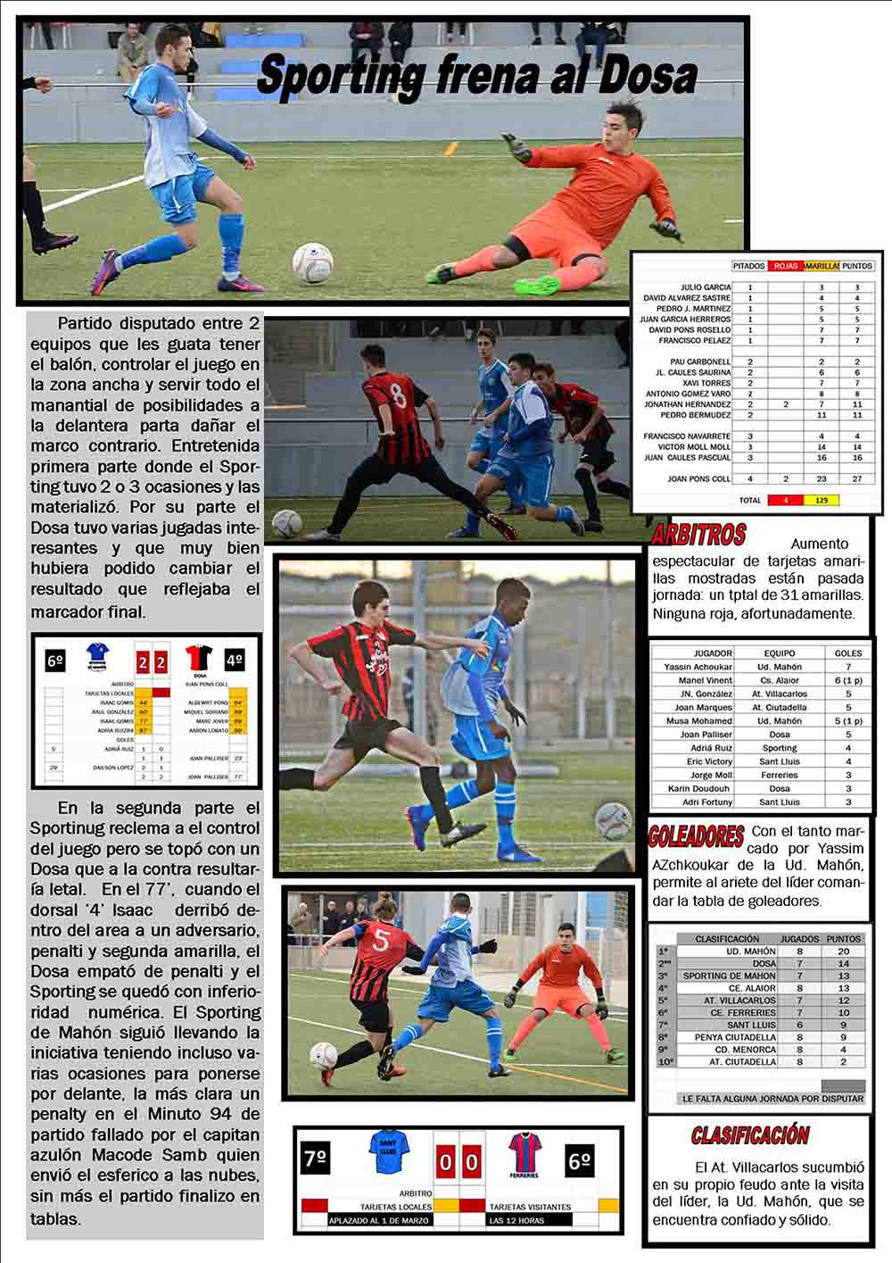 LIGA juvenil Menorca- 8ª jornada  16-17