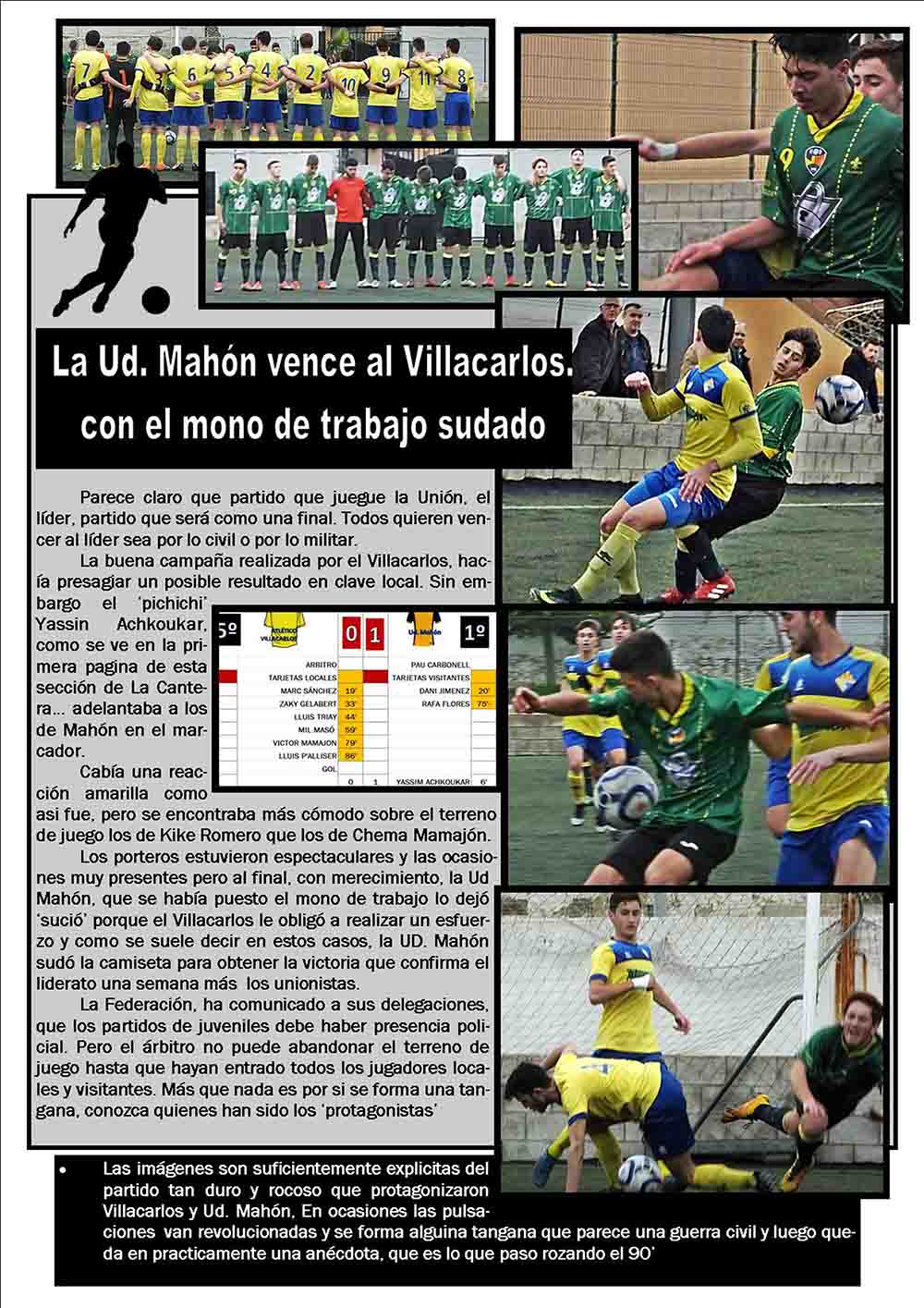 LIGA juvenil Menorca- 8ª jornada  16-17