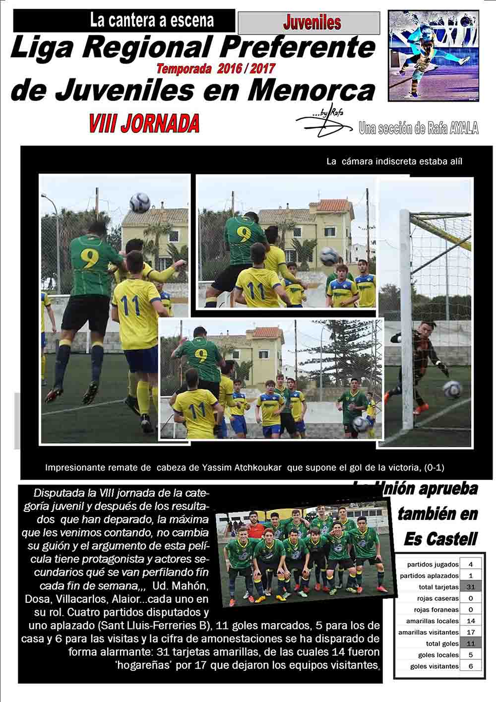 LIGA juvenil Menorca- 8ª jornada  16-17