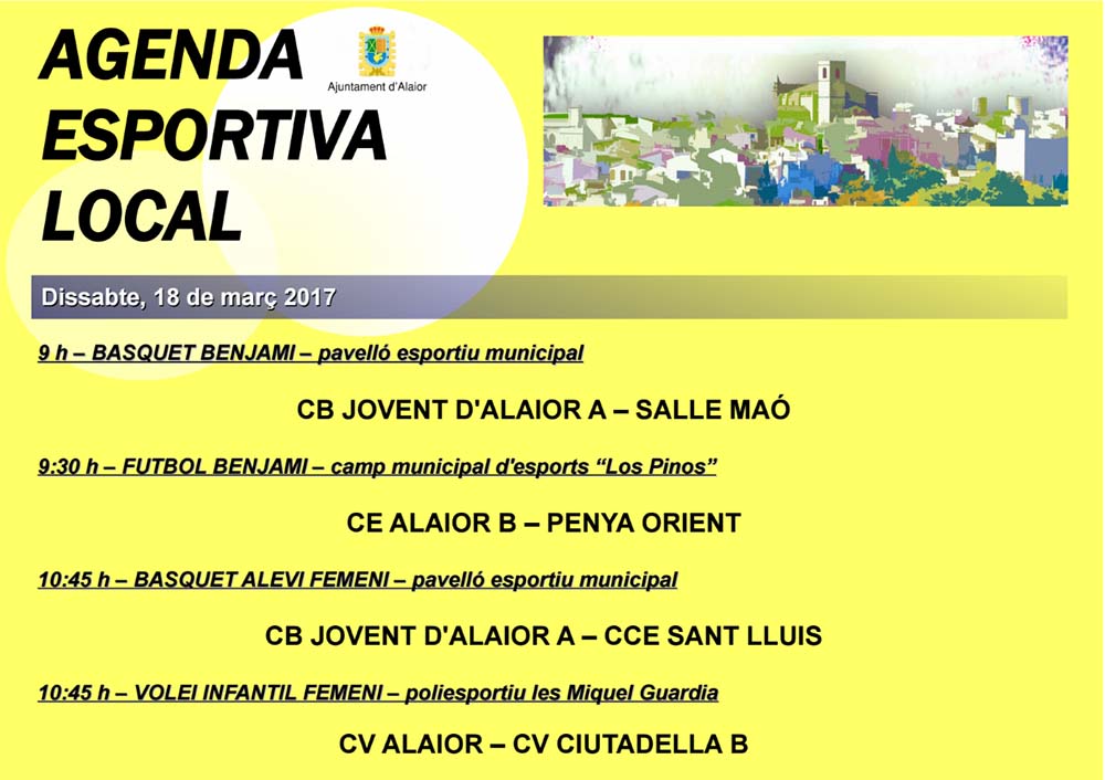 Agenda Esportiva d’Alô