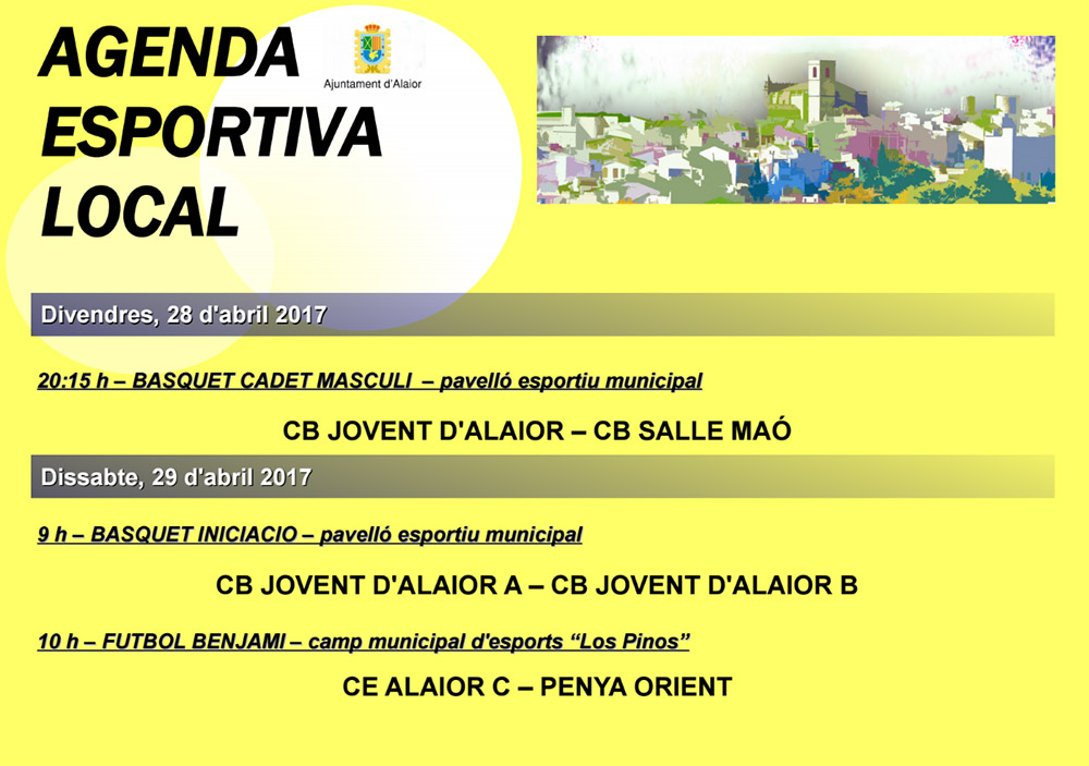 Agenda Esportiva d’Alô 2016-17