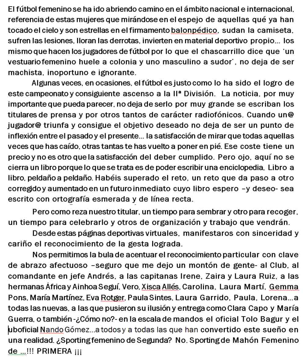 Article opinio Rafa Ayala (Futbol femeni)