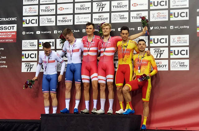 Albert Torres- Bronce Madison Londres-Podium