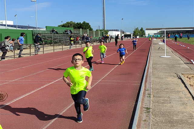 Control de pista escolar de atletismo