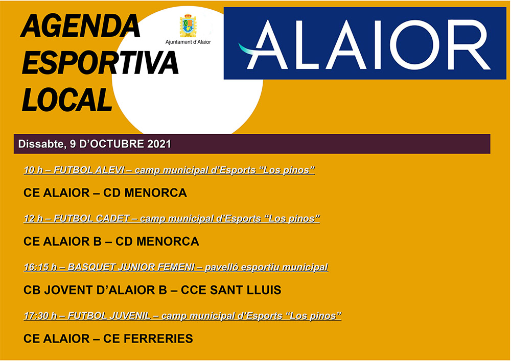 AGENDA ESPORTIVA Lô 2021