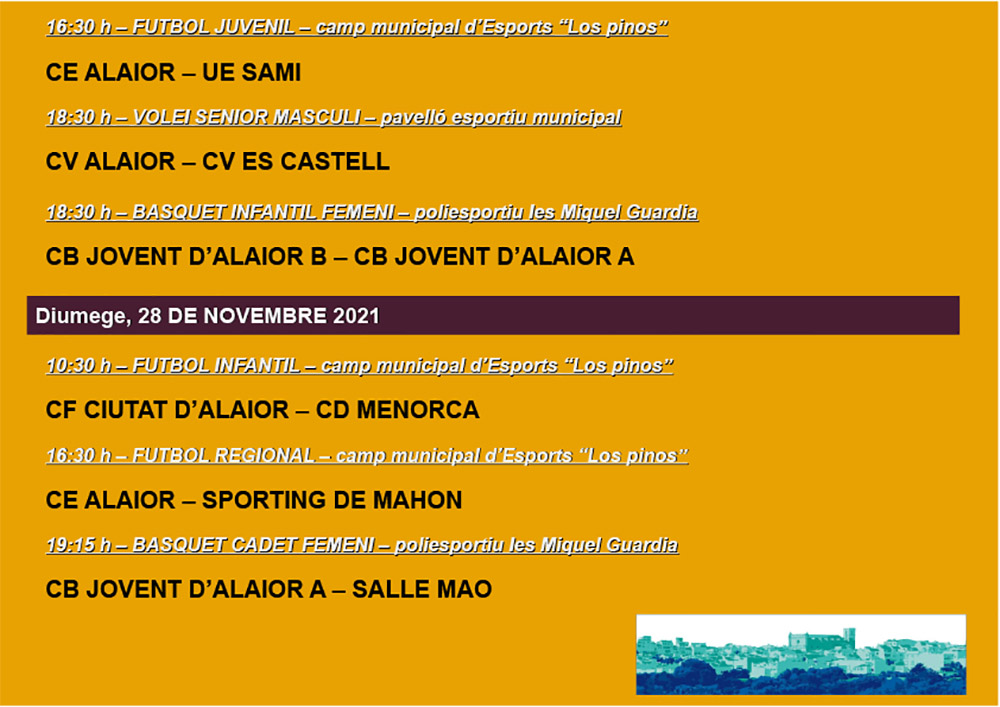 AGENDA ESPORTIVA Lô 2021