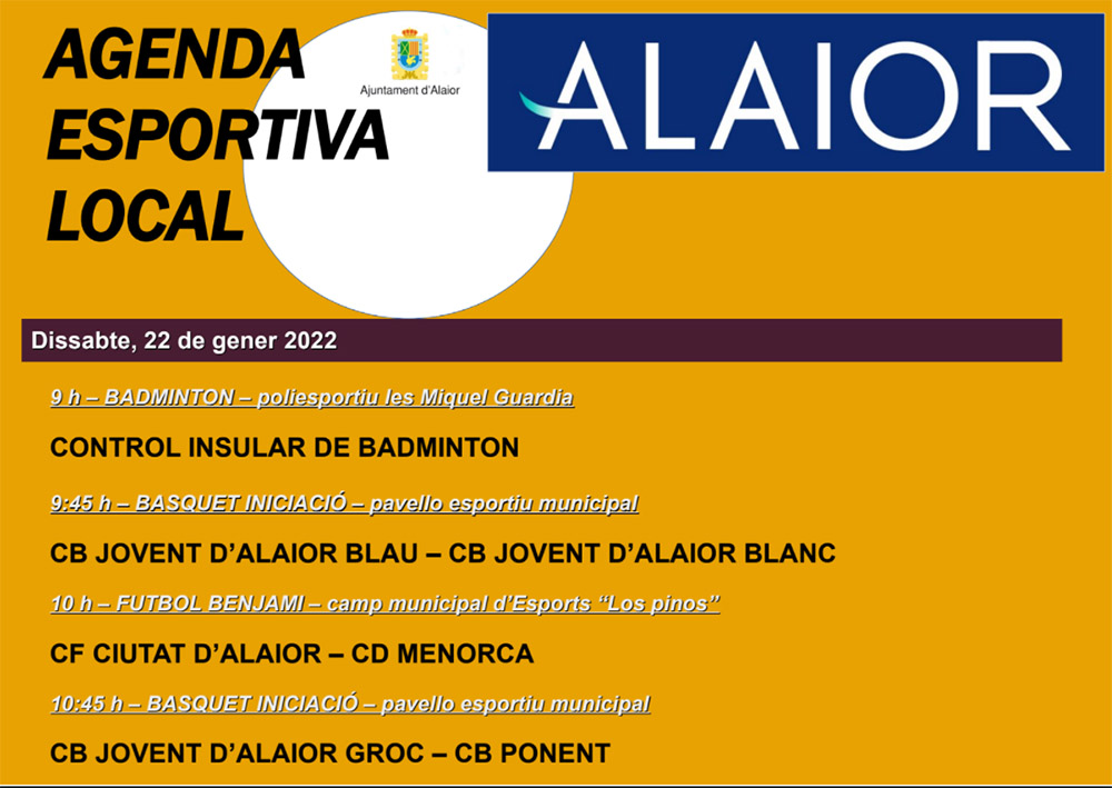 AGENDA ESPORTIVA Lô 2021