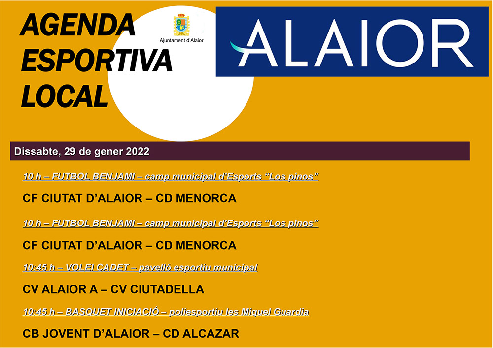 AGENDA ESPORTIVA Lô 2021