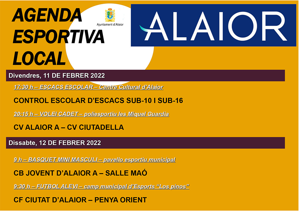 AGENDA ESPORTIVA Lô 2021